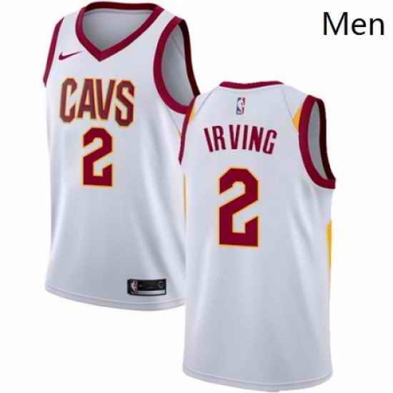 Mens Nike Cleveland Cavaliers 2 Kyrie Irving Authentic White Home NBA Jersey Association Edition
